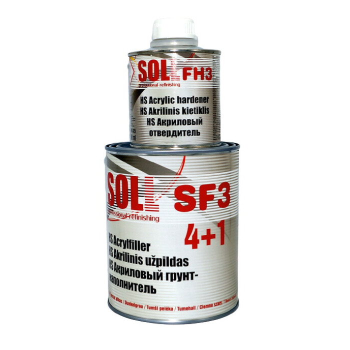 Грунт акриловий SOLL SF3 1л темно-сірий 4+1 із затверджувачем FH3 0,25л (SF3 DG1)