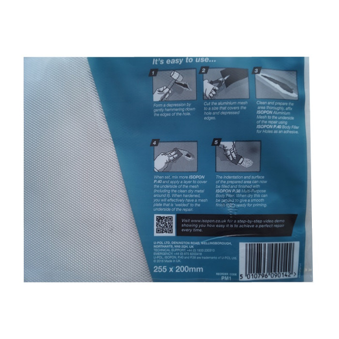 Сітка алюмінієва U-POL ISOPON, 250x200 мм (РМ/1)