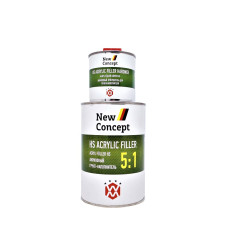 Акриловий ґрунт наповнювач New Concept HS 5:1, чорний колір, 900 мл (10240)