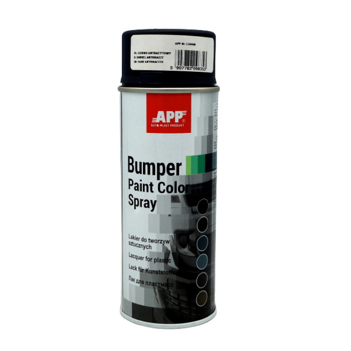 Фарба бамперна в аерозолі гладка APP New Line 400мл Антрацит темний (арт. 210408)