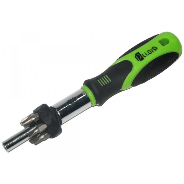 Викрутка реверсійна з комплектом насадок 7 попер. Alloid (ОУ-7П)