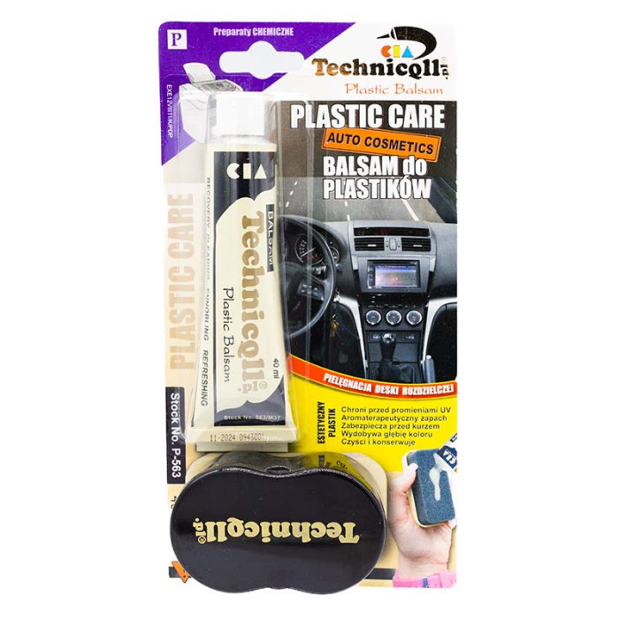 Поліроль для торпеди з губкою 40мл, Technicqll (бальзам для пластику в тюбику)