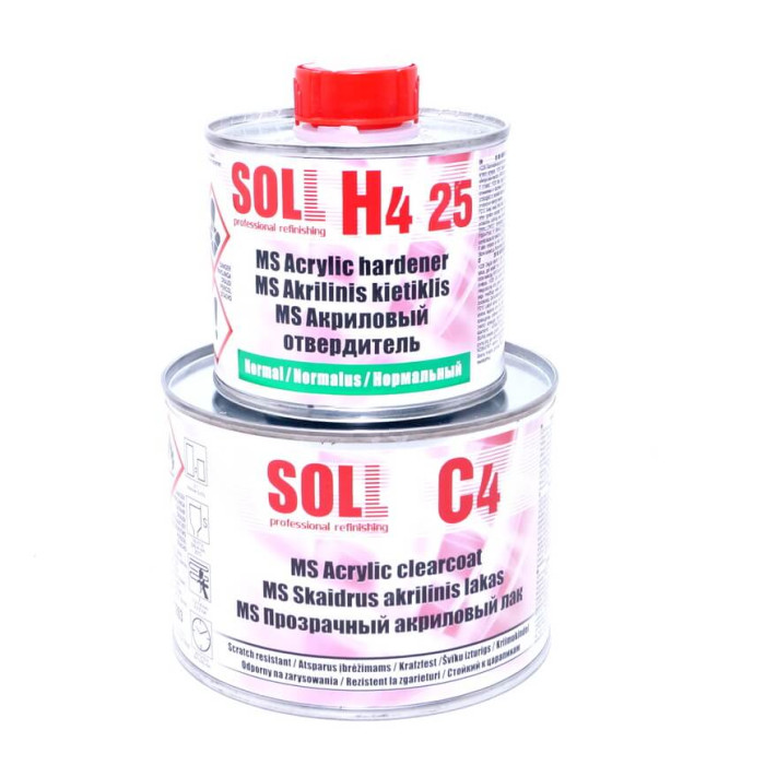 Акриловий лак MS SOLL 2:1 С4 0,4 л із затверджувачем Н4 25 Normal 0,2л