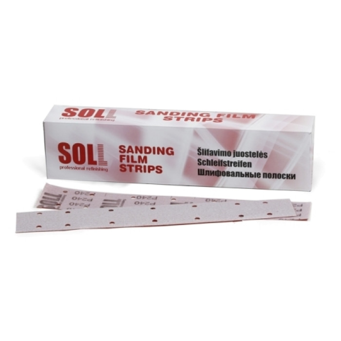 Шліфувальні листи SOLL на пластиковій основі 70*420мм 14 відп. колір рожевий Р320