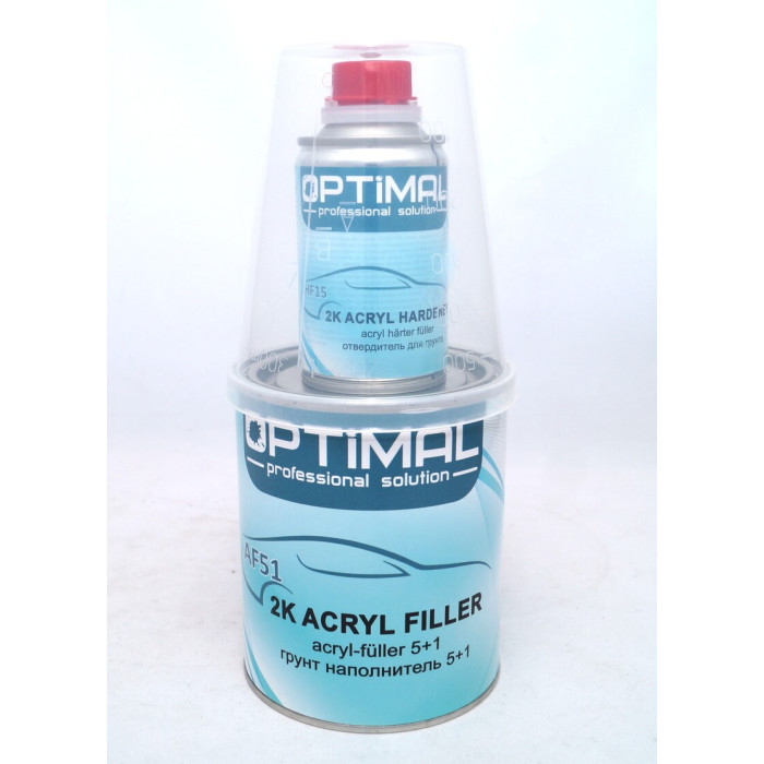 Грунт акриловий сірий 800мл+затверджувач 160мл OPTIMAL 2K Acryfiller 5+1 HS (OPS-AF51G-960)