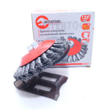 Щітка конусна 125 мм, для УШМ, М14 (пучки витого дроту) INTERTOOL BT-4125