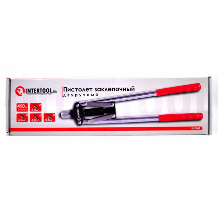 Заклепочник важільний INTERTOOL RT-0008, 450 мм