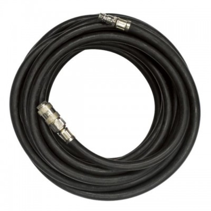 Шланг гумовий армований повітряний 20 атм, 10x17 мм, 10 м з швидкороз'ємними з'єднаннями INTERTOOL PT-1734