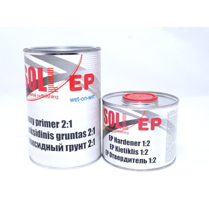 Грунт епоксидний SOLL із затверджувачем 2:1 Epoxy Primer, сірий, 1.5 л