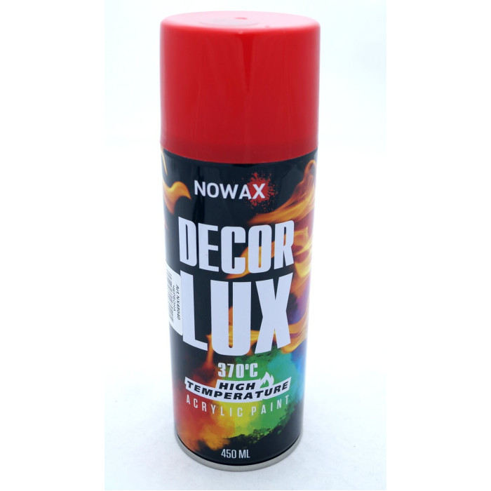 Акрилова фарба високотемпературна, червона NOWAX Decor Lux NX48040, 370°C, 450мл