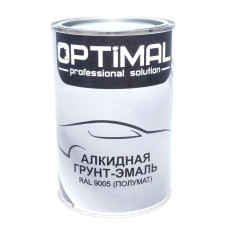 Алкідна ґрунт-емаль OPTIMAL OPS-RAL 9005 1л, чорна напівматова
