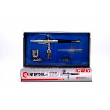 Аерограф пневматичний міні з набором аксесуарів INTERTOOL (PT-1504)