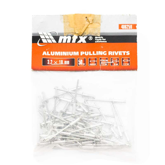 Заклепки алюмінієві MTX 3,2*10мм (50шт\уп)
