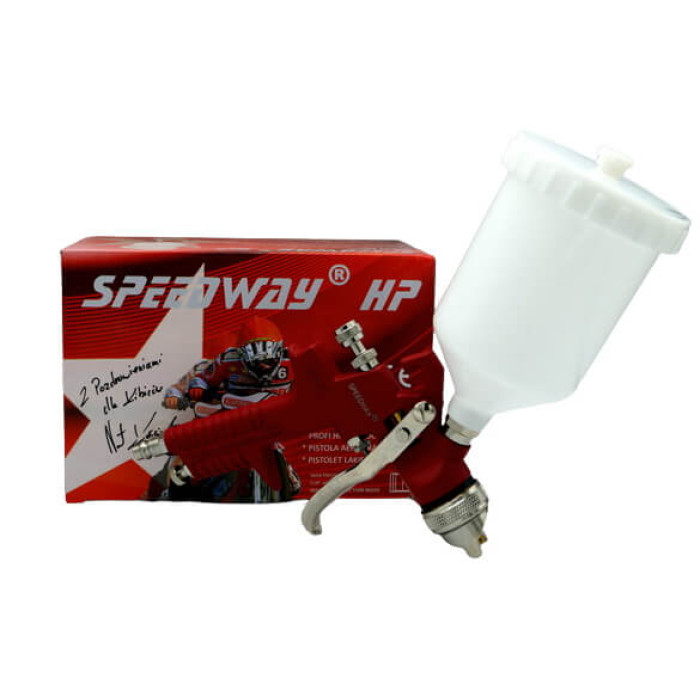 Пістолет для фарбування Speedway Fachowiec F 602 HP дюза 2 мм, червоний