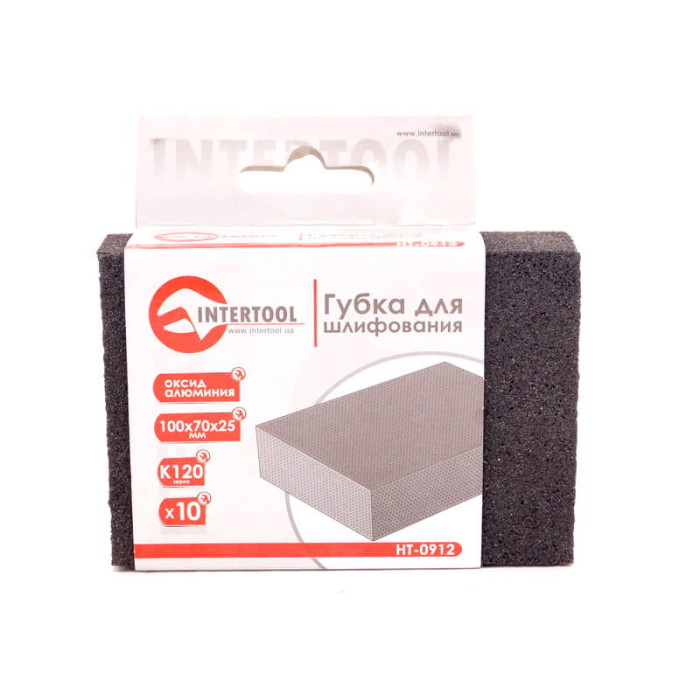 Губка для шліфування INTERTOOL HT-0912 100х70х25 мм оксид алюмінію К120