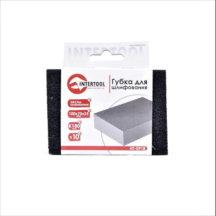 Губка для шліфування INTERTOOL HT-0918, 100х70х25 мм К180