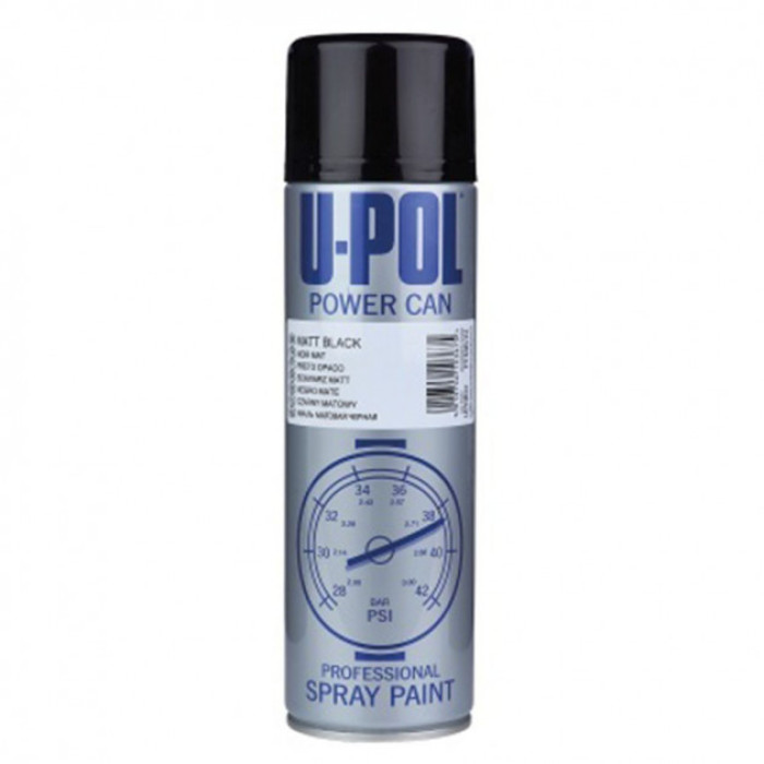 Фарба чорна матова U-POL Power Can аерозоль (PCMB/AL) 500 мл