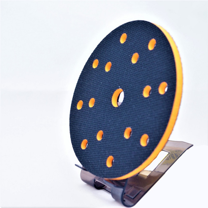 Універсальна жорстка підкладка 15 отворів, липучка, 150мм помаранчева PYRAMID