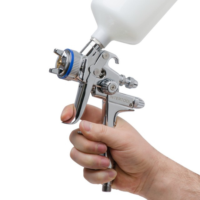 Краскопульт пневматичний HVLP II професійний, дюза 1.3мм, бачок 600мл, INTERTOOL PT-0105