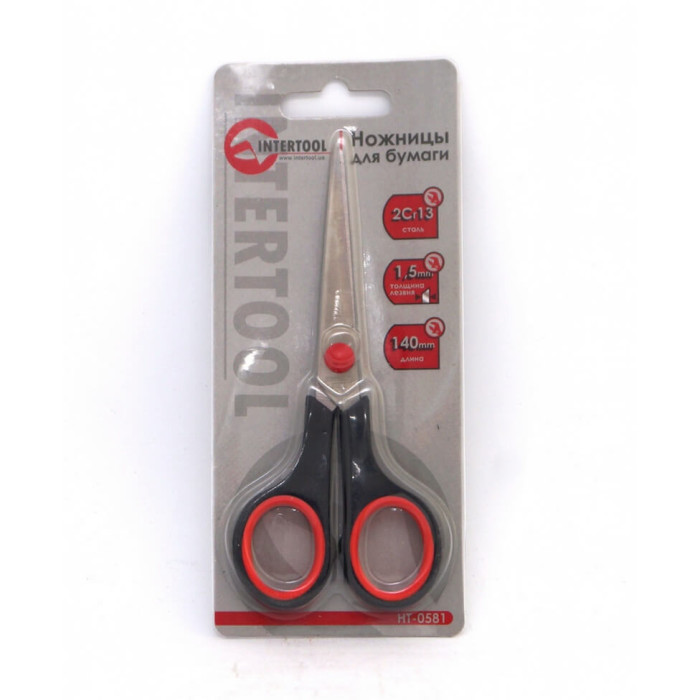 Ножиці для паперу 140 мм INTERTOOL HT-0581