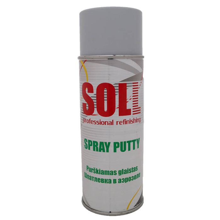 Розпорошувана шпаклівка в аерозолі SOLL Spray Putty 400мл (сіра) S700023