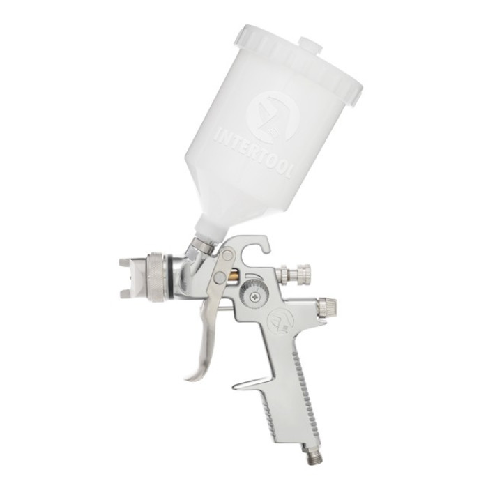 Краскопульт пневматичний HVLP, форсунка 1.4мм, верхній бачок 600мл, INTERTOOL PT-0103