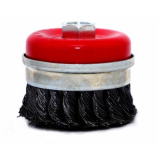 Щітка торцева посилена М14 80мм (пучки витого дроту) INTERTOOL BT-1080