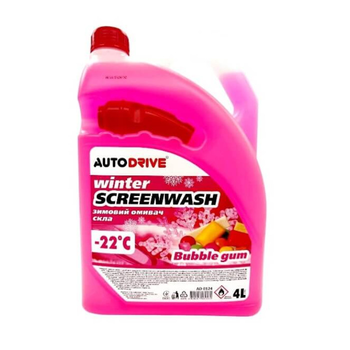 Омивач скла зимовий Winter Screenwash Bubble Gum-22*C AUTO DRIVE 4л