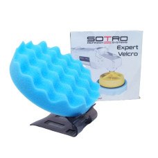 Губка полировальная профиль на липучке SOTRO D150 / H25 мм, голубая - Сверхтвердая (T091801)