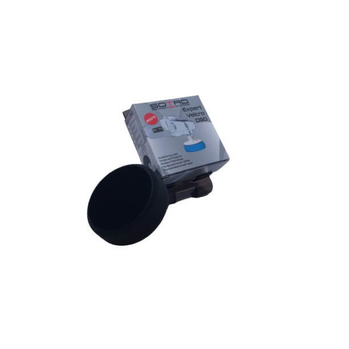 Губка полірувальна гладка на липучці SOTRO D80мм/H25мм чорна - м'яка (T098006)