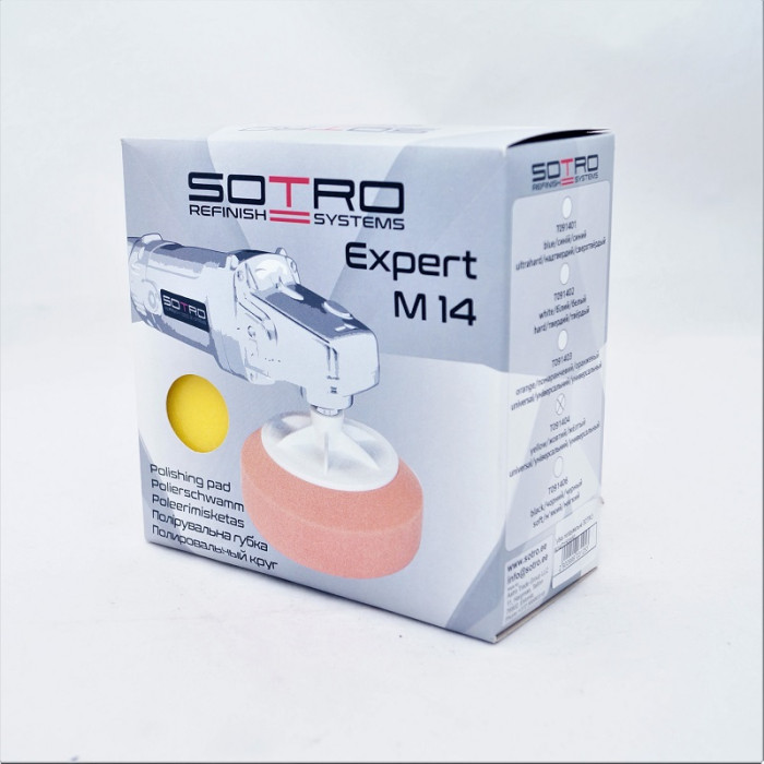 Губка полірувальна SOTRO T091404, M14/D150мм, жовта універсальна