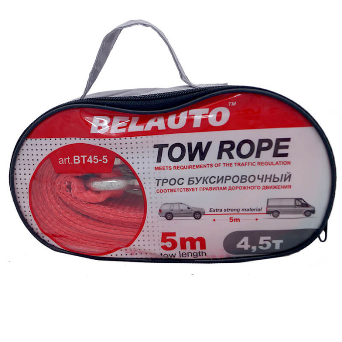 Буксирувальний трос BELAUTO, 4,5т, 5м, БТ 45-5