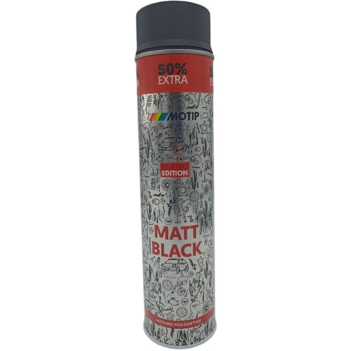 Автоемаль в аерозолі універсальна акрилова, чорна матова 