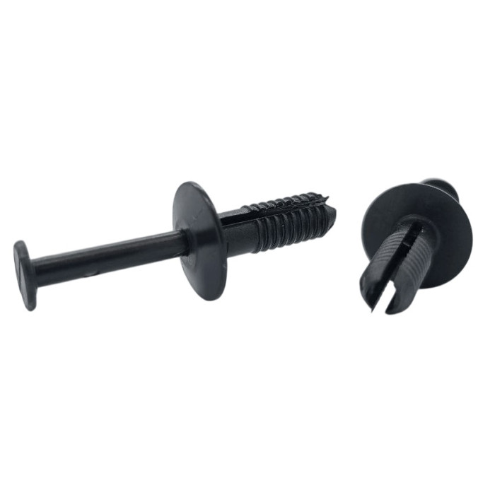 Нажимное крепление бампера, двухлепестковое, штырек со шляпкой, черный