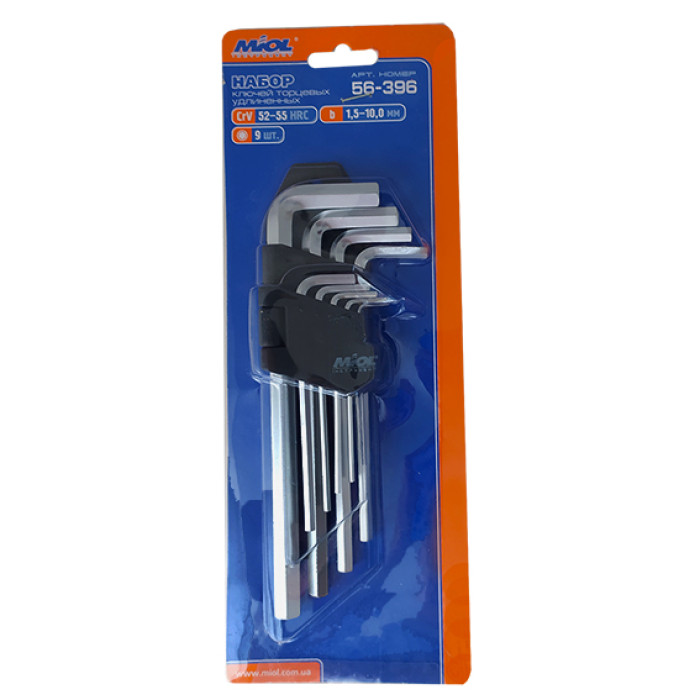 Набір шестигранних ключів Miol 9шт (56-396)