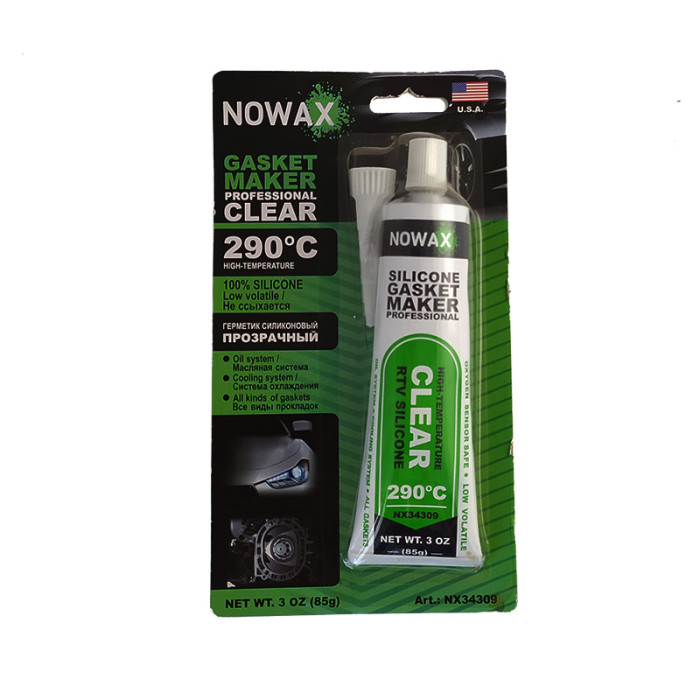 Герметик силіконовий Nowax NX34309 +290°C Clear 85г