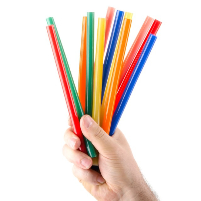 Комплект кольорових клейових стрижнів 11.2 мм x 200 мм, 12шт INTERTOOL RT-1028