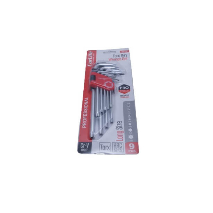 Набір ключів Г-подібних торцевих з отвором CARLIFE WR2112, (9шт.) середні