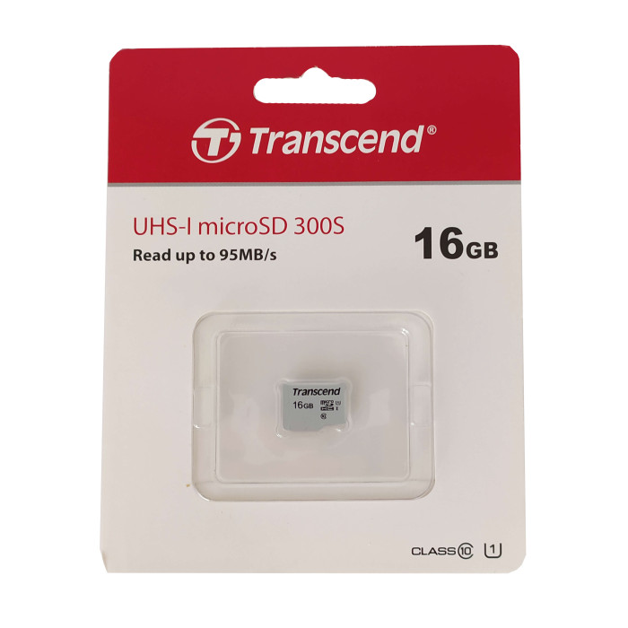 Карта пам'яті 16GB UHS-I microSD 300S TRANSCEND