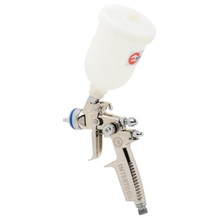 Краскопульт пневматичний HVLP II MINI професійний, дюза 0.8мм, бачок 250мл, INTERTOOL PT-0128