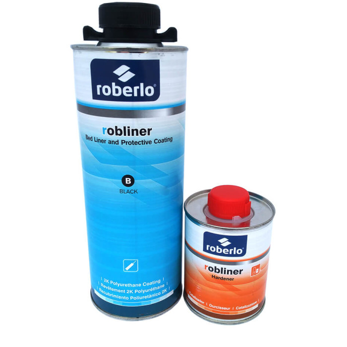 Поліуретанове покриття Roberlo ROBLINER 50909, чорне 600 мл із затверджувачем у комплекті