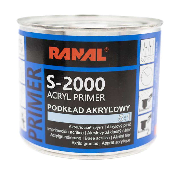 Грунт акриловий чорний 0,4л + затверджувач 0,08л Ranal S-2000 5:1 (арт. 10341)