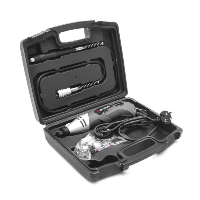 Шліфмашина пряма (гравер) 170Вт, 8000-35000 об/хв, кейс, аксесуари 40 шт, гнучкий вал INTERTOOL DT-0517