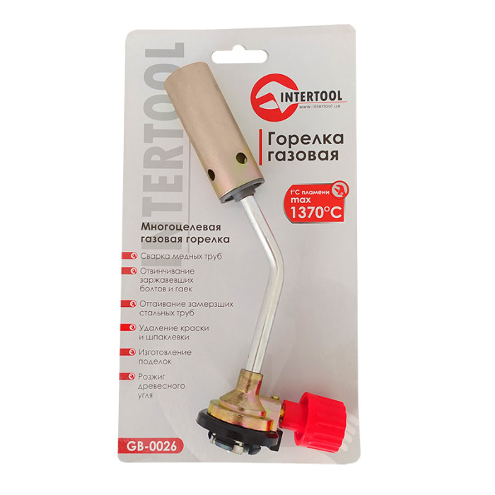 Пальник газовий, регулятор, сопло 23 мм INTERTOOL GB-0026