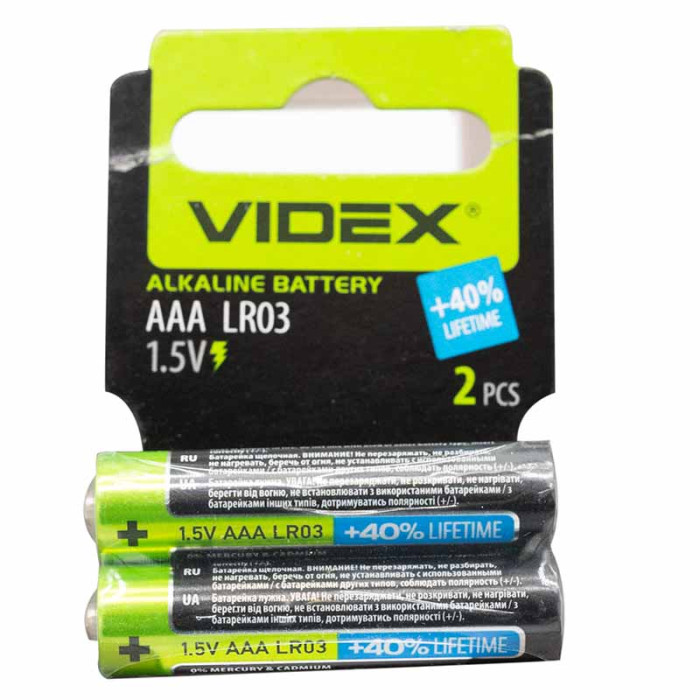 Батарейки Videx AAA LR3 (маленькі) ціна за пару