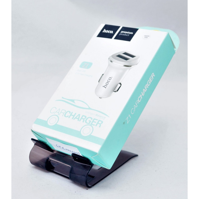 Адаптер для телефону в прикурювач (2USB.1A) HocoZ1 White (28532)