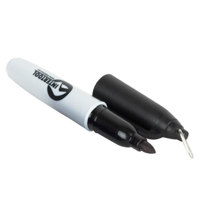 Маркер перманентний, чорний, L=93мм INTERTOOL KT-5010