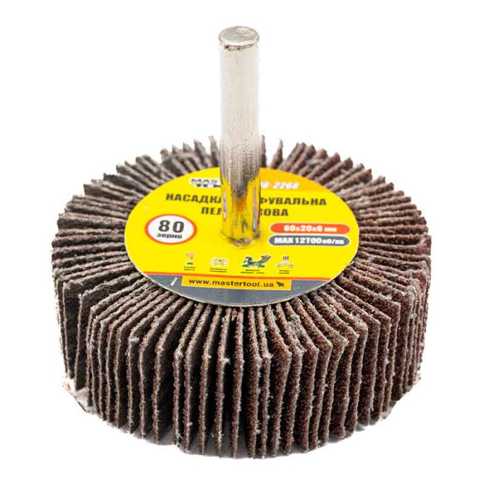 Коло пелюсткове в оправці MASTERTOOL 60x20 мм, Р80 (08-2268)