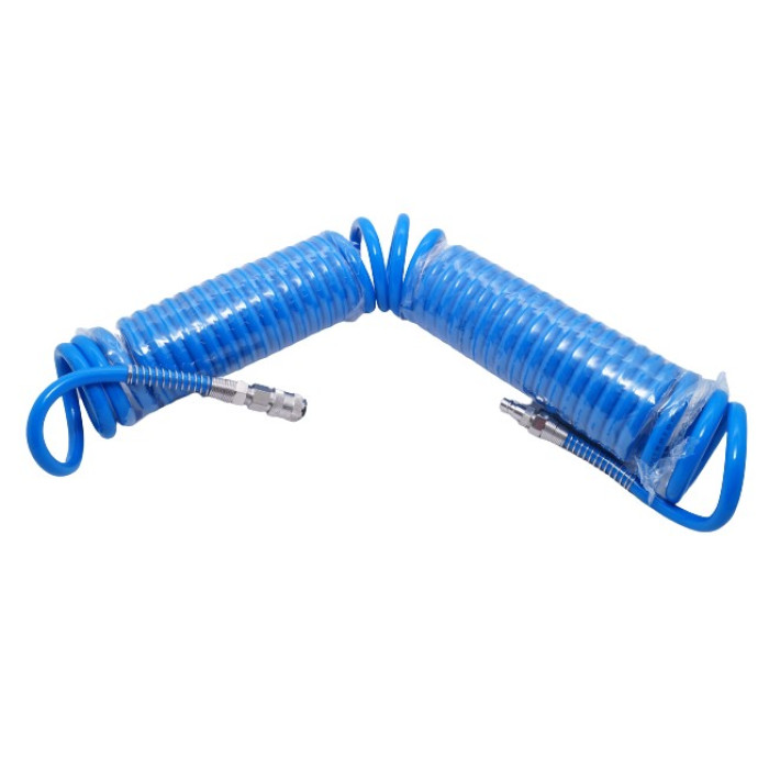 Шланг спіральний поліуретановий 8*12 мм, 10м із швидкороз'ємними з'єднаннями INTERTOOL PT-1716