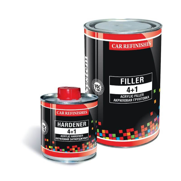 Акриловий ґрунт сірий, 0.8 л + відп. 0.2 л, CS System 4+1